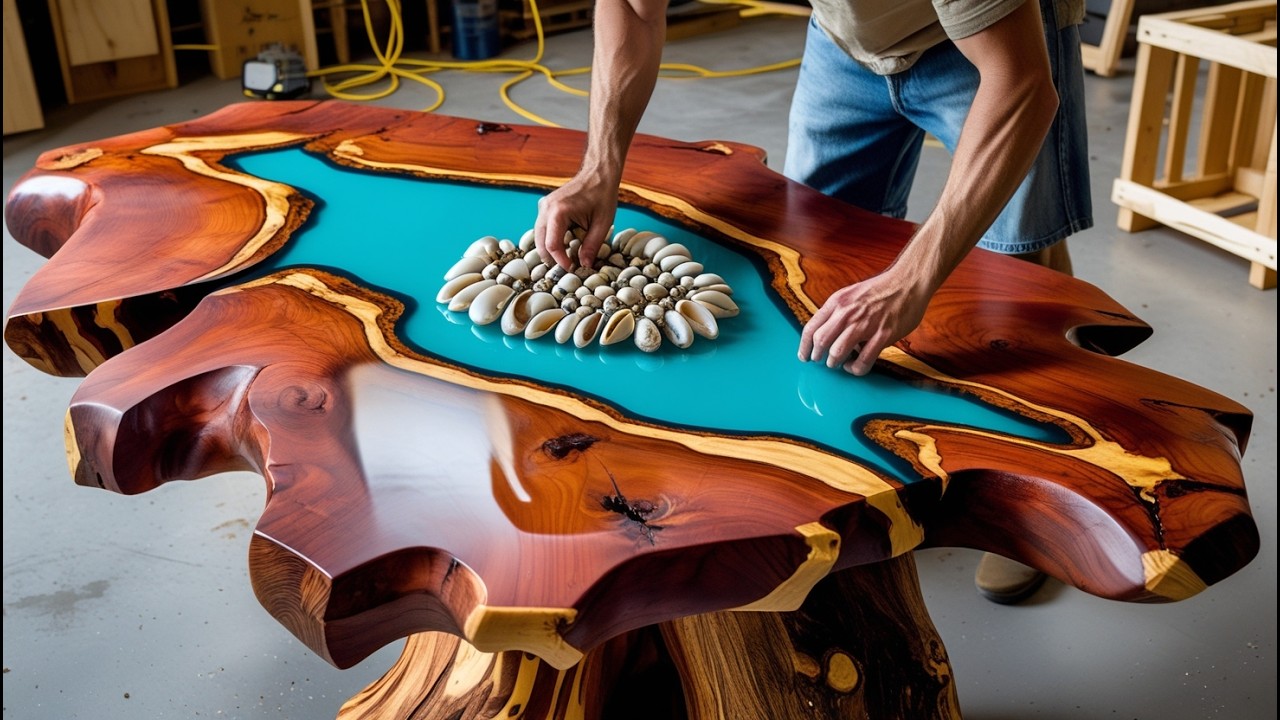 Little Epoxy Turn Scrap Tree Stump to Masterpiece: The Fusion of Art & Function in Woodworking