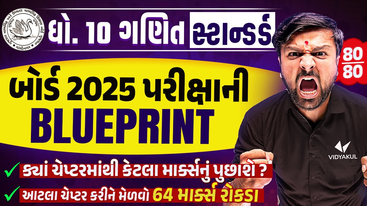 Standard Maths Board Blueprint Exam 2025 Std 10 | Blueprint With Sample Paper & Most IMP Questions