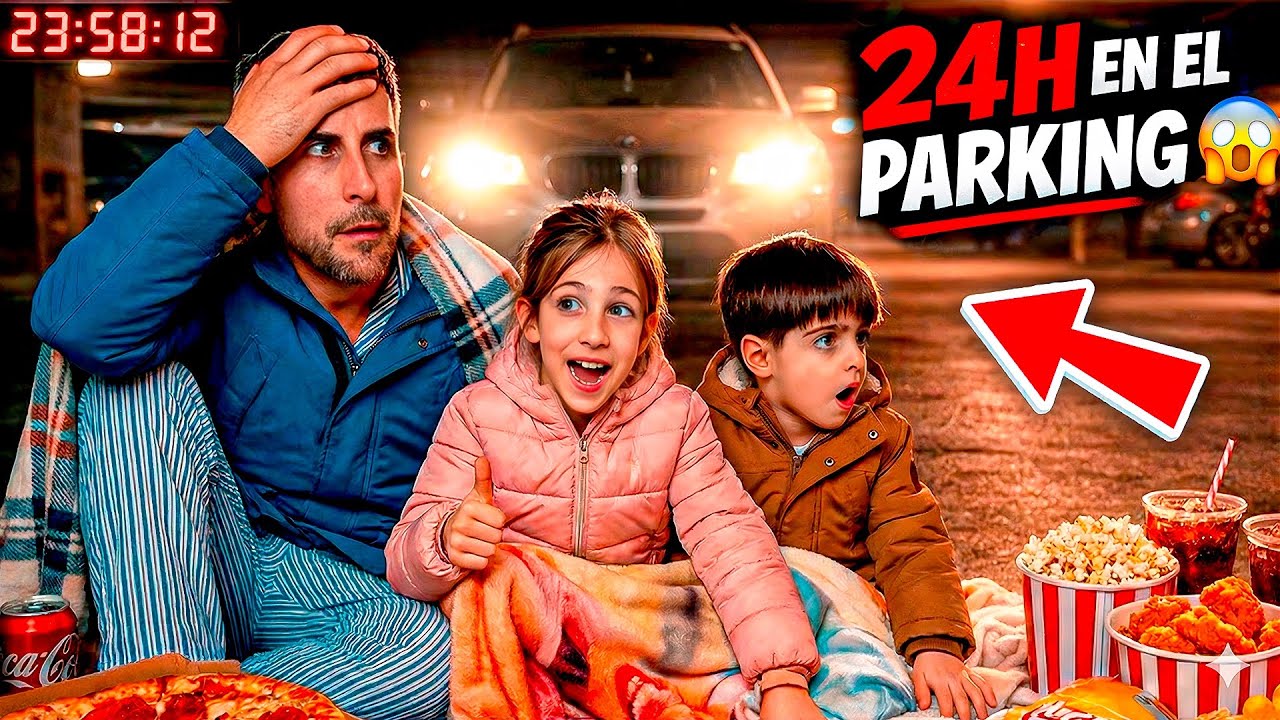 ¡Pasamos 24 HORAS en un PARKING! Papá y sus hijos lo intentan 😱