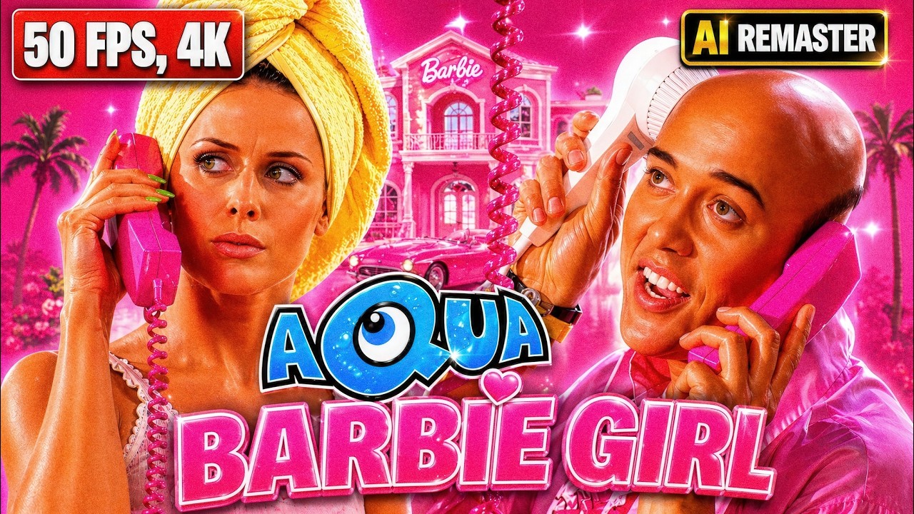 ►【4K, 50 fps】Aqua - Barbie Girl (Official Music Video) - 【AI Restoration Remastered】