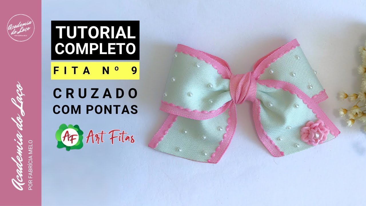 Como fazer Laço Cruzado com Pontas na fita de gorgurão nº 9