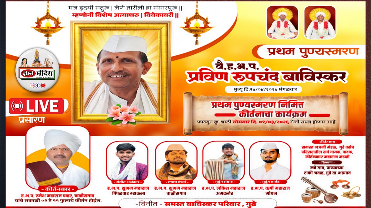 Live day 4 गुढे येथून लाईव्ह कीर्तनकार :- ह भ प श्री रमेश महाराज पवार चाळीसगावकर