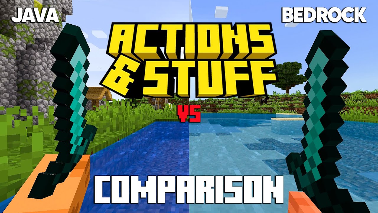 ACTIONS AND STUFF Java vs Bedrock COMPARISON (hold my items)