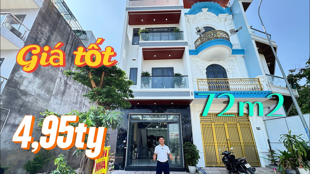 Bán nhà giá tốt tại An Phú, Thuận An, Bình Dương. 72m2 - 1 trệt 2 lầu. Nhà mới. Giá chỉ 4,95ty 