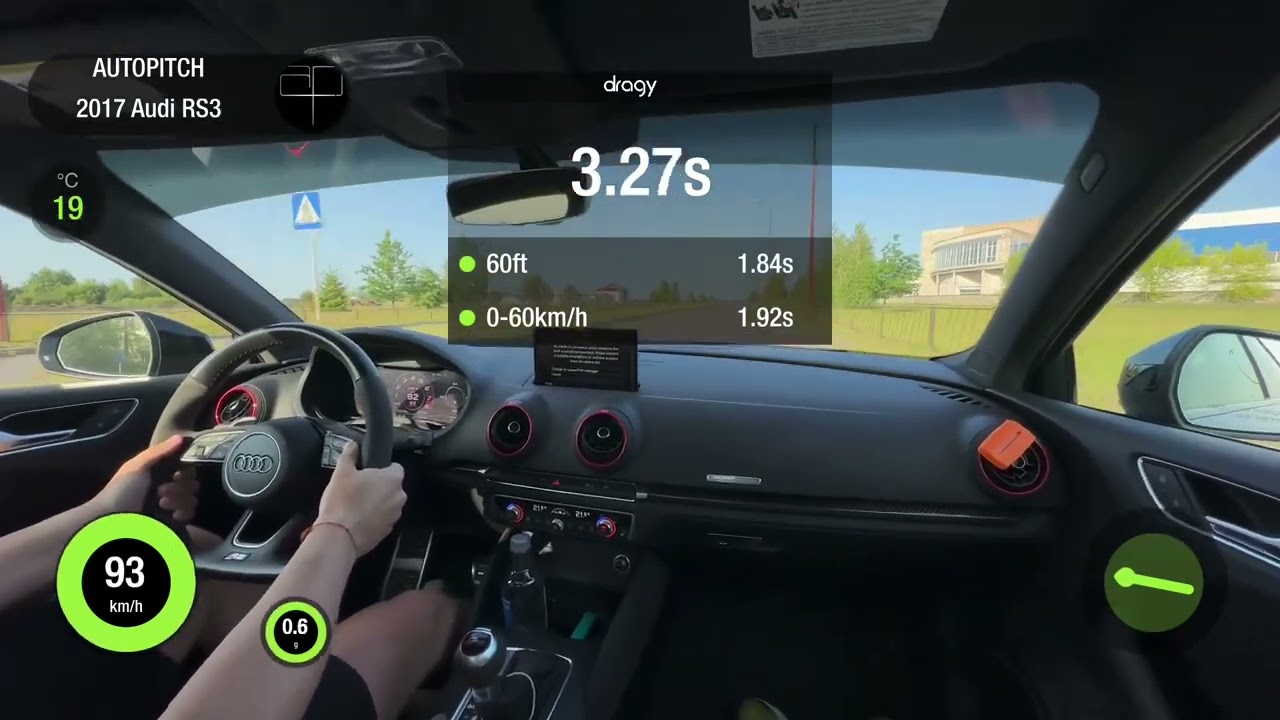 Audi RS3 2.5TFSI (DAZA) AT 4WD 2017 STAGE 3. 0-100 acceleration.