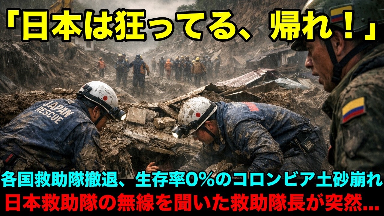 【海外の反応】「もう誰もいない、帰国しろ」コロンビア土砂崩れ、各国撤退の6時間後...日本救助隊から入った無線の内容に現場が騒然
