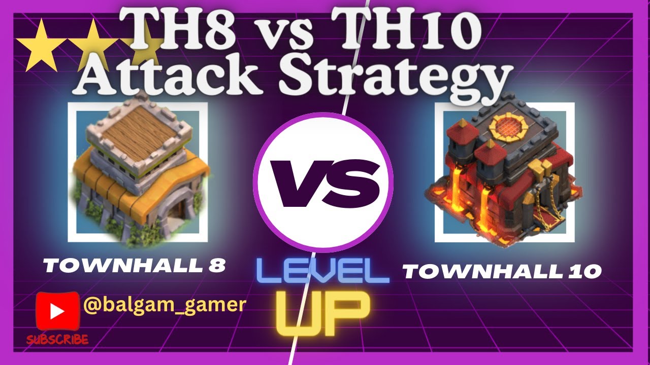 Entering into Titans League as TH8 || TH8 vs TH10 2 star attack #th8pushing #trophypushing