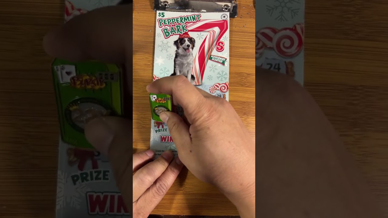 FOUR WINS, PEPPERMINT BARK 7S CHRISTMAS SCRATCH OFF TICKETS
