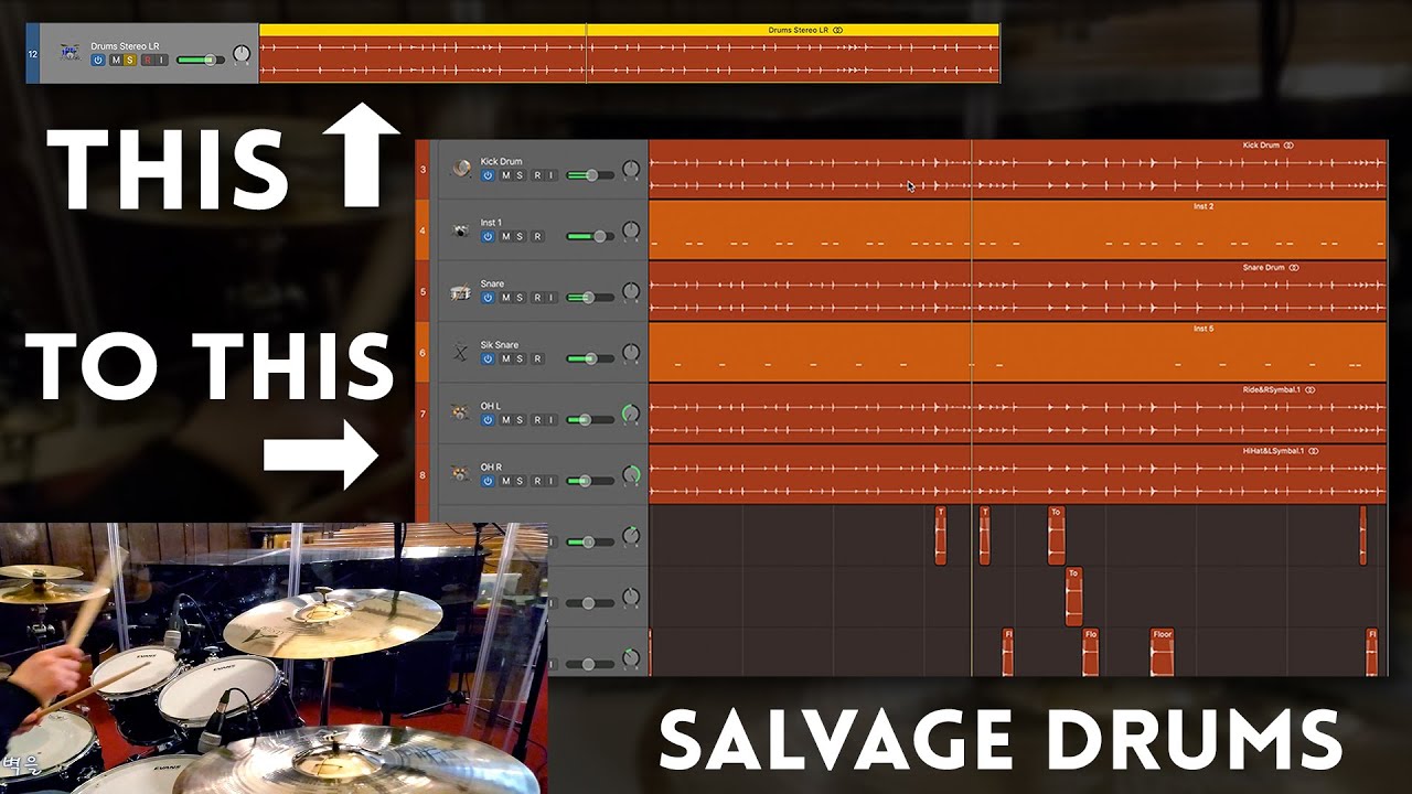 How to Salvage and Enhance Stereo Drums, Stereo to Multitrack (MORE Worship BTS)
