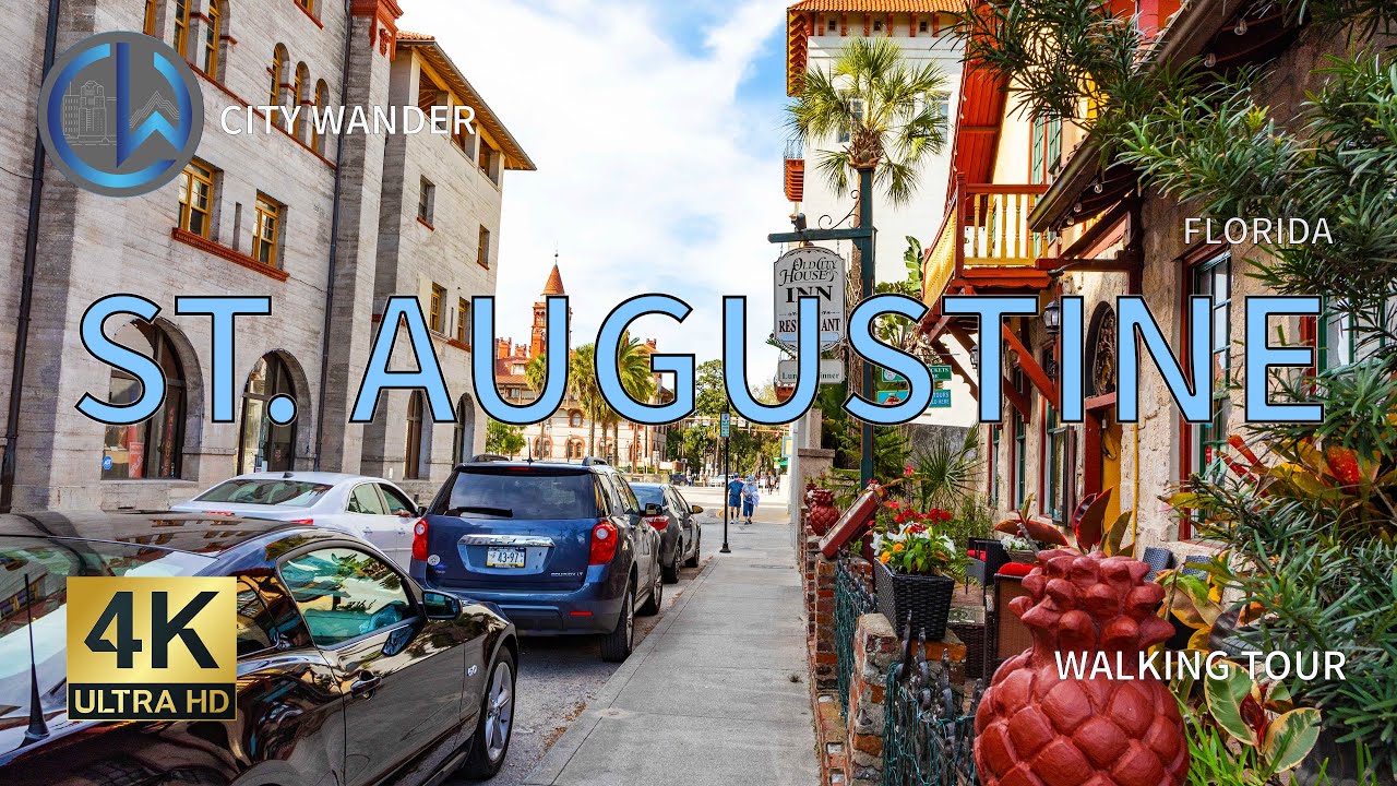 St. Augustine, Florida [4K] Walking Tour (Historic Downtown) 2021