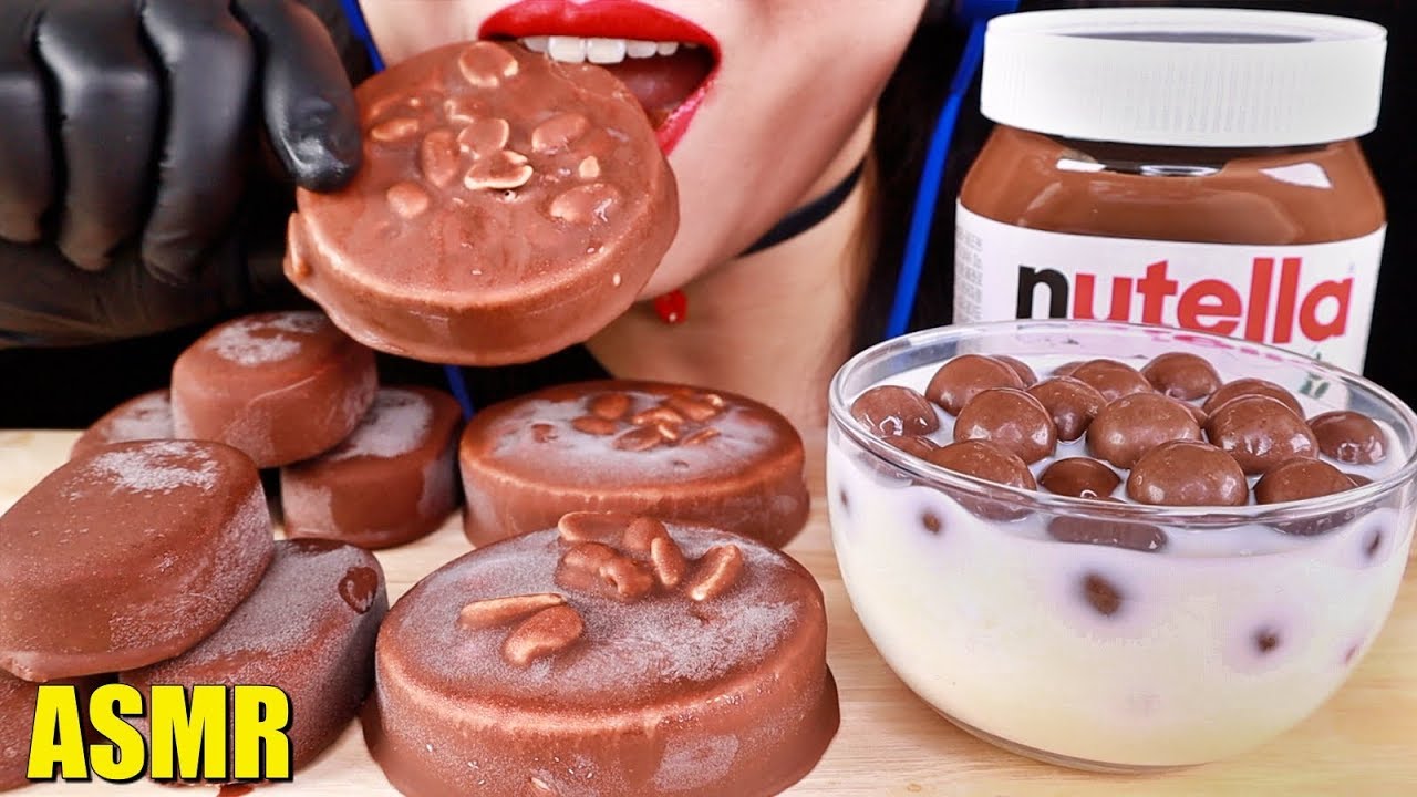 몰티져스, 누텔라, 티코, 구구 초콜릿아이스크림 리얼사운드 ASMR 리얼사운드 먹방 / Maltesers, Nutella, Chocolate Ice Cream