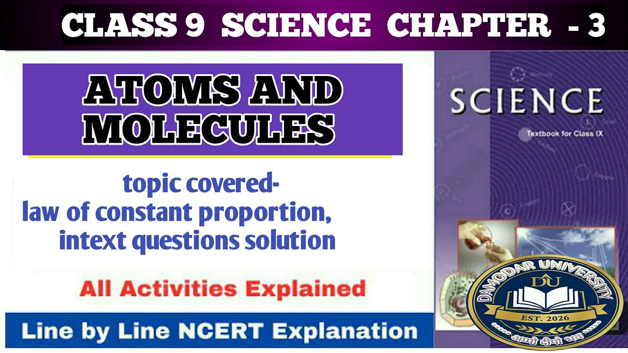 Law of constant proportion /atoms and molecules class-9 chapter 3 science/ ncert class-9 chemistry