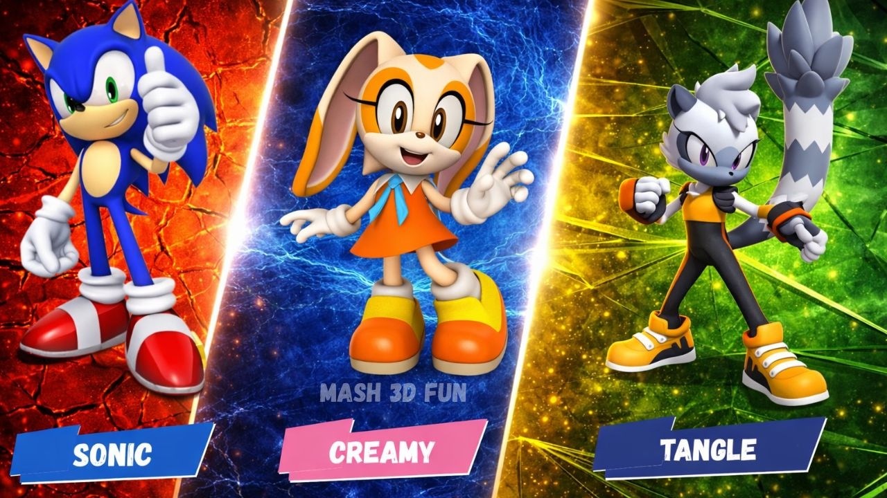 Which Sonic Dash  Is BEST? 🏆|Top 3 character | Tails 🆚 Tangle 🆚 Gear Shadow |  Mash 3d fun | game