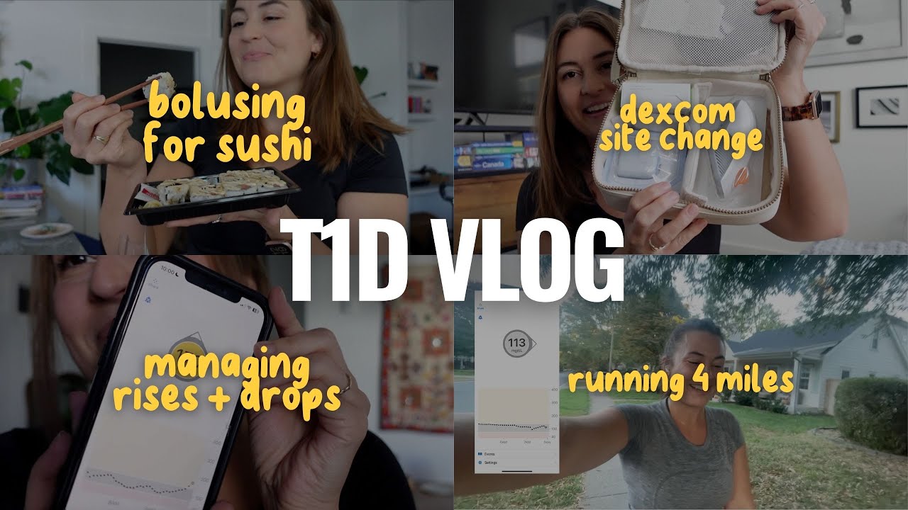 T1D VLOG: уровень сахара в крови во время бега на 4 мили, смена места введения декскома, болюсное...