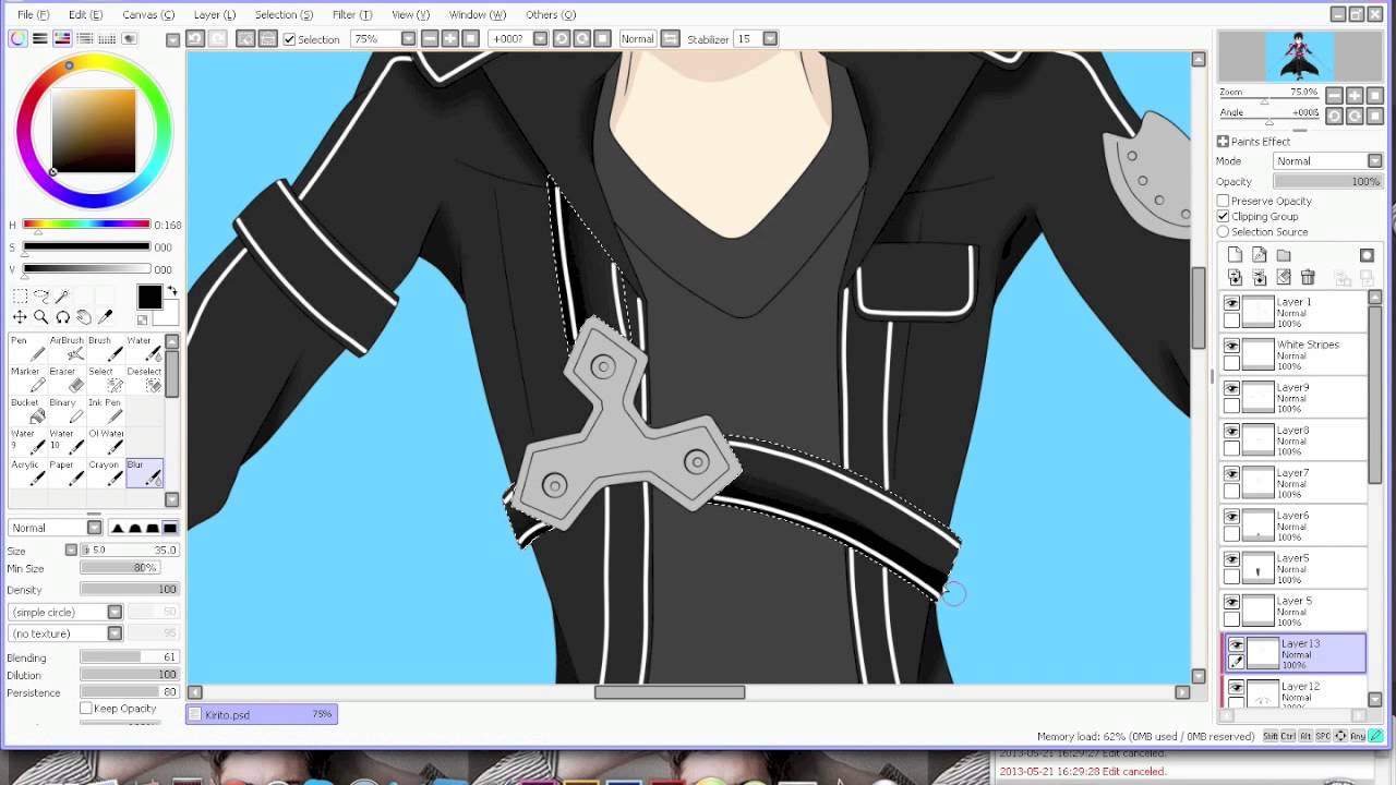Kirito Speedpaint (PaintTool SAI and Photoshop)