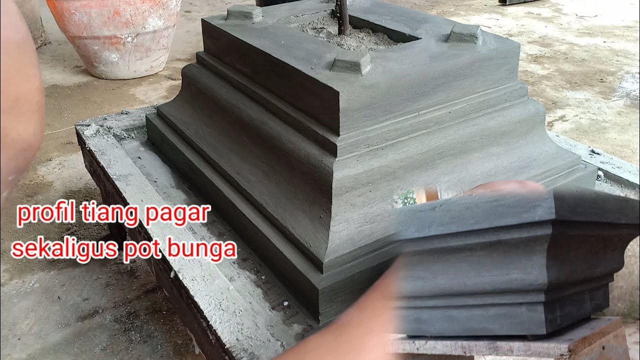 proses pembuatan Profil tiang pagar sekaligus pot bunga