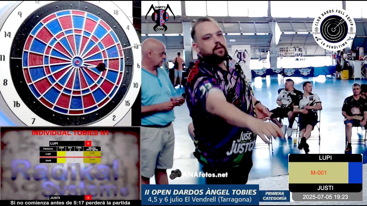 II OPEN de dardos ÀNGEL TOBIES - Individual nivel 1 - LUPI vs JUSTI - 19 23