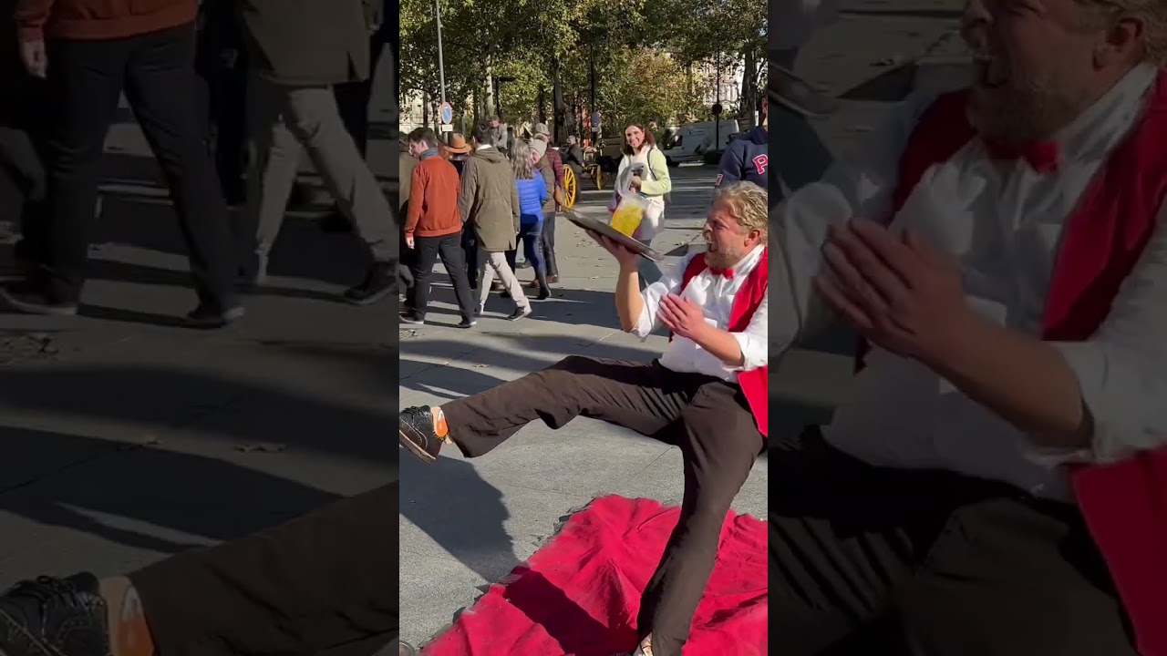 Incredible and funny street performance in Seville, Spain