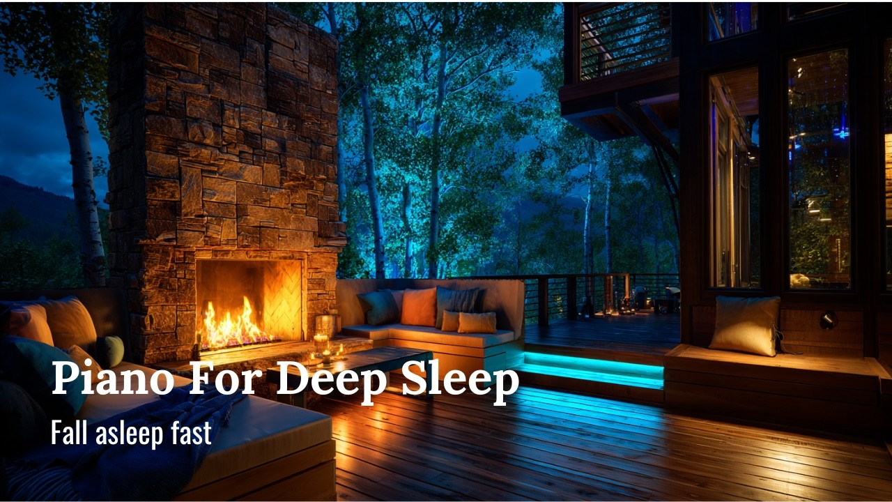 Relaxing Piano Music by the Fireplace 🔥 Deep Sleep & Stress Relief | Fall Asleep Fast (8 Hours)