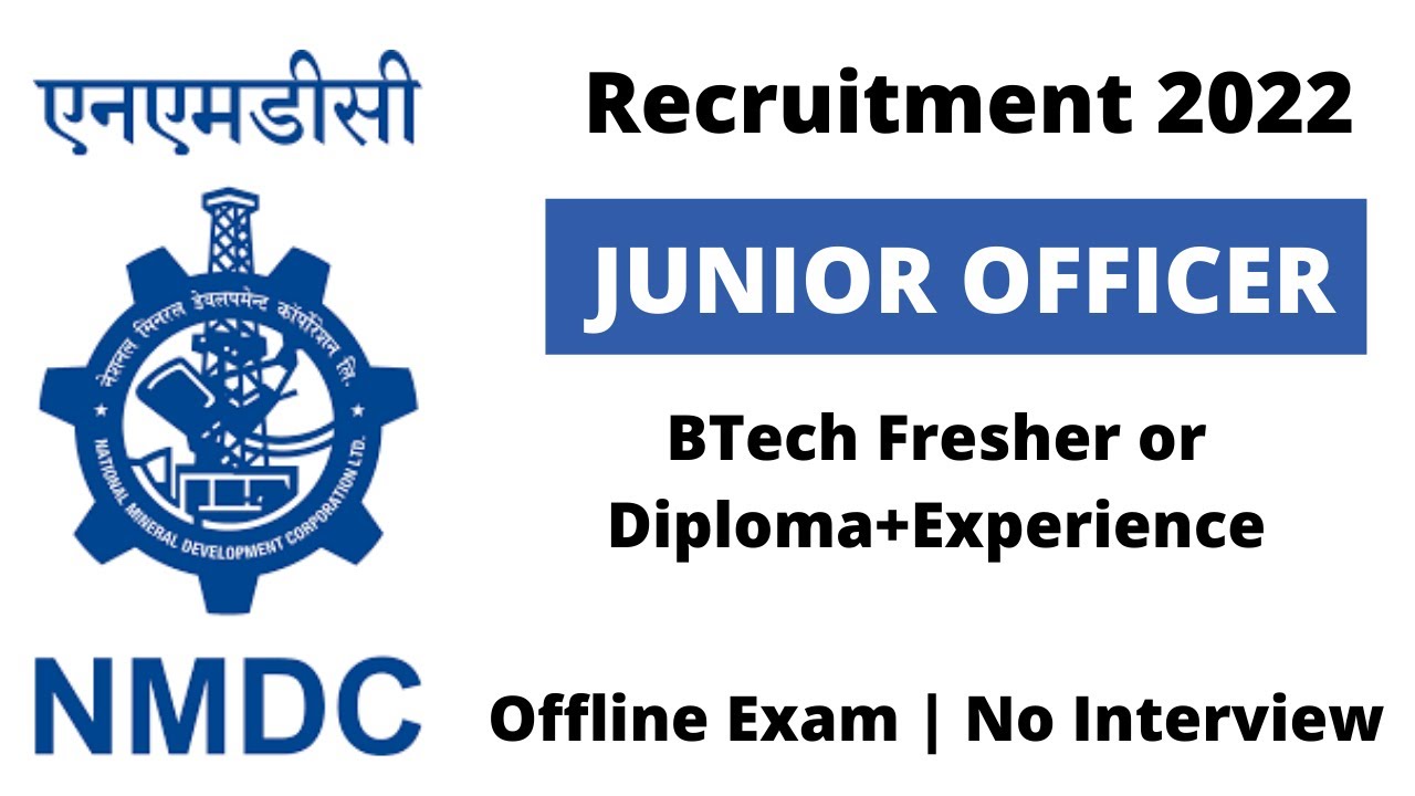 NMDC Recruitment 2022 without GATE for BTech  | Diploma + Experience | Latest Job Update YourPedia