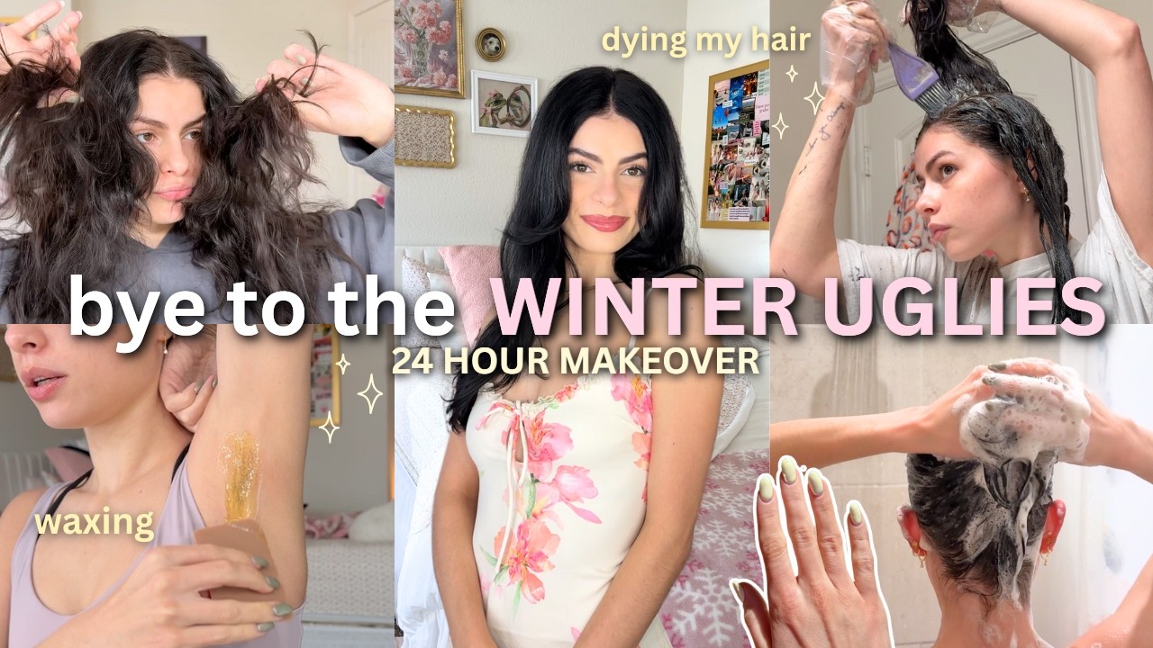 24 HOUR MAKEOVER *how to* glow up for spring (hair dye, makeup, skincare + more)