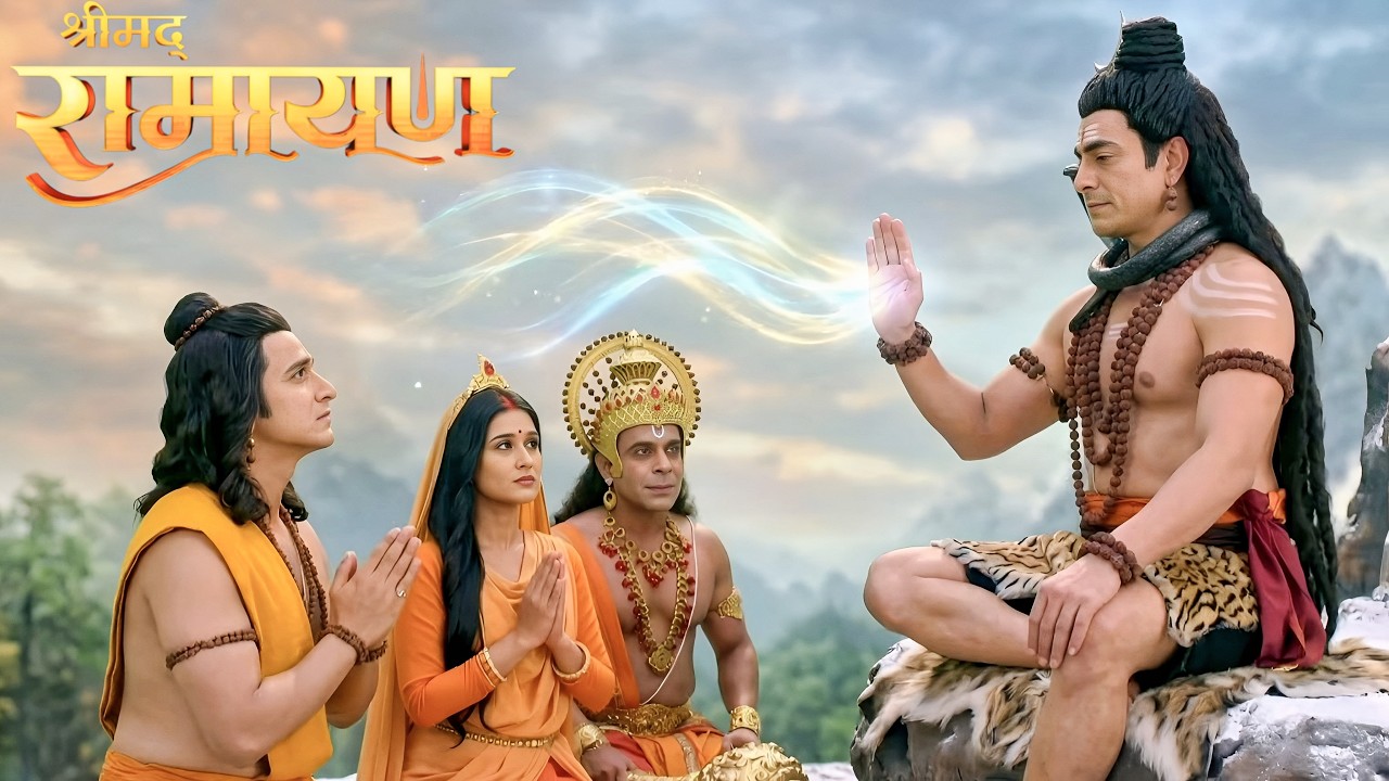 आशीर्वाद लेने पहुंचे हिमालय पर राम, सीता माता और हनुमान जी || Shrimad Ramayan