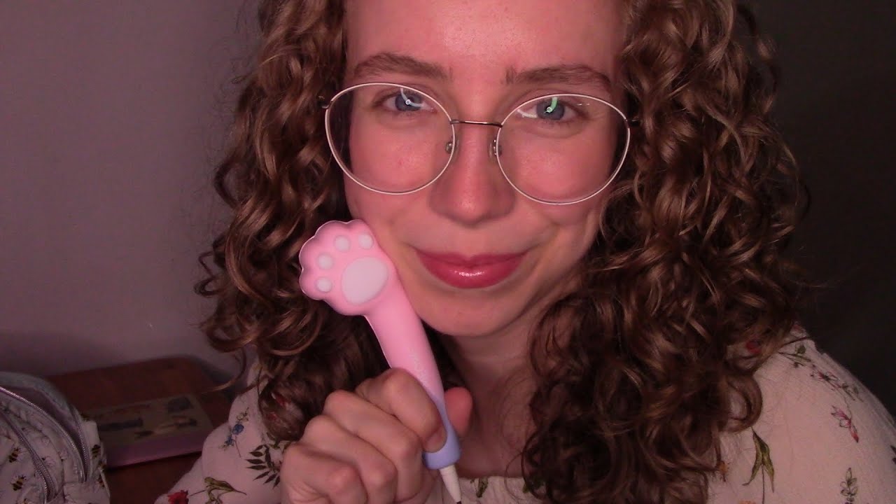 ASMR Cute girl sits next to you in Class 🐾🩷 (whispered role-play)