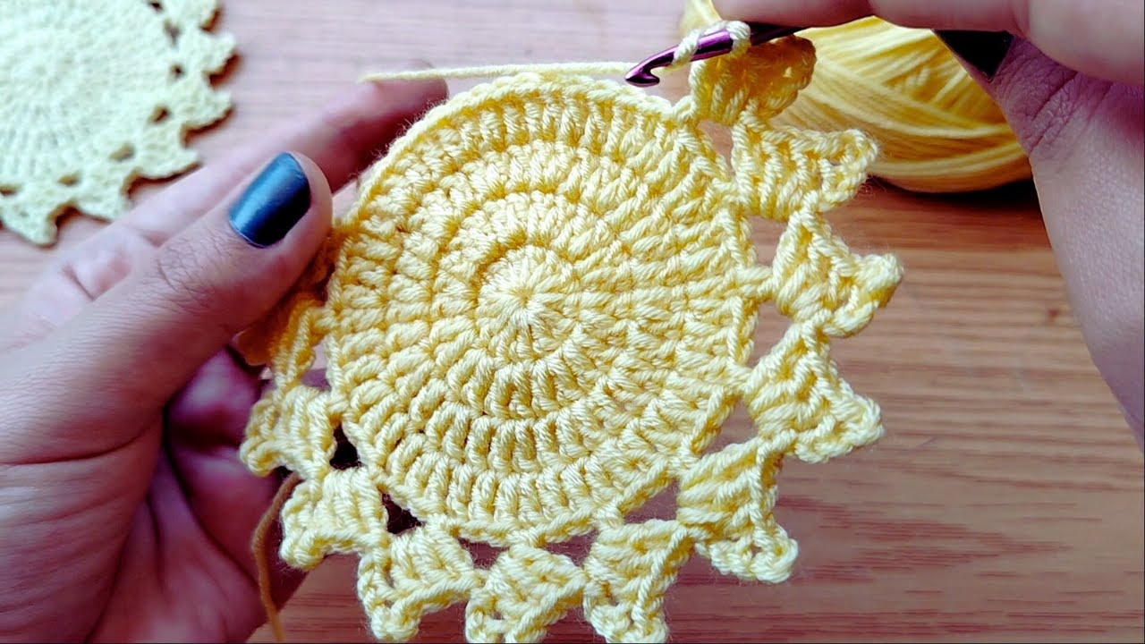 How to Crochet a Summer Sun Coaster ☀️ | Easy for Beginners
