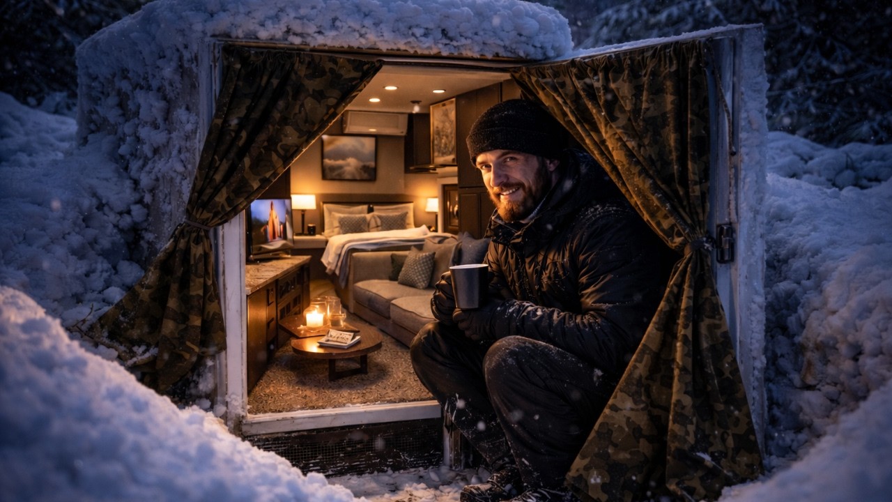 I Built a Secret Refrigerator Hideout – Extreme Survival Skills Bushcraft