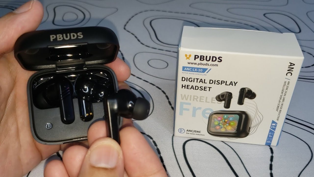 Fone de ouvido Bluetooth LX-10 Pbuds com tela touch e cancelamento de ruído inteligente