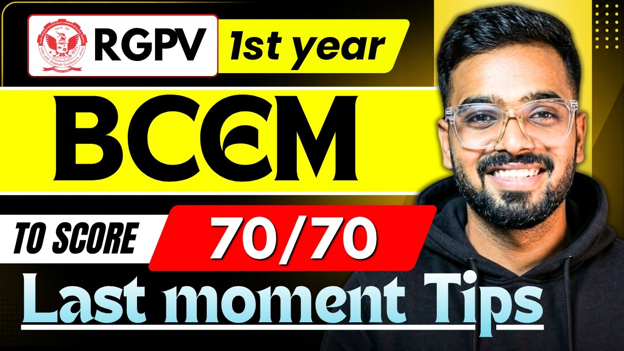 Basic Civil Engineering and Mechanics Last Minute Tips | Important Topics & Notes | RGPV 1st Year