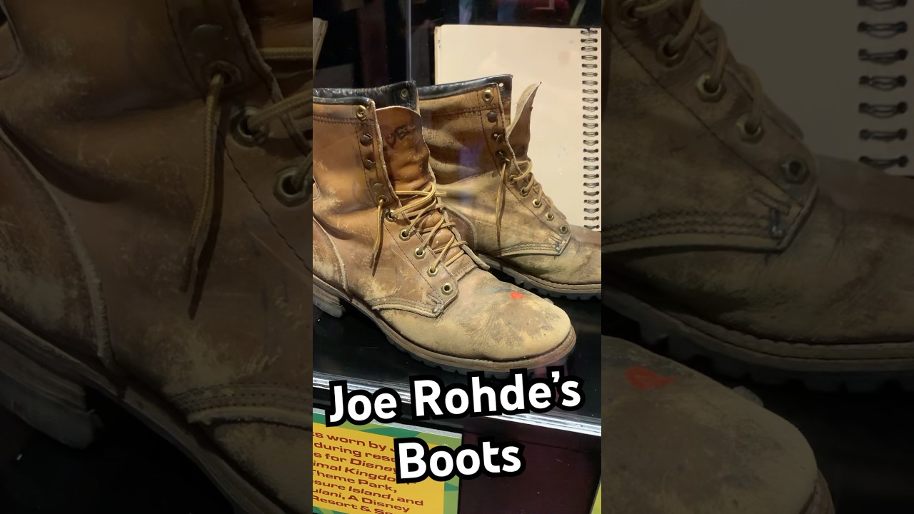 Animal Kingdom Imagineer Joe Rohde&rsquo;s boots and notebook on display at Destination D23 2025