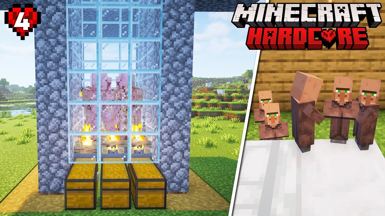 Я построил идеальную ферму железа и заводчик жителей в Minecraft Hardcore | Эпизод 4