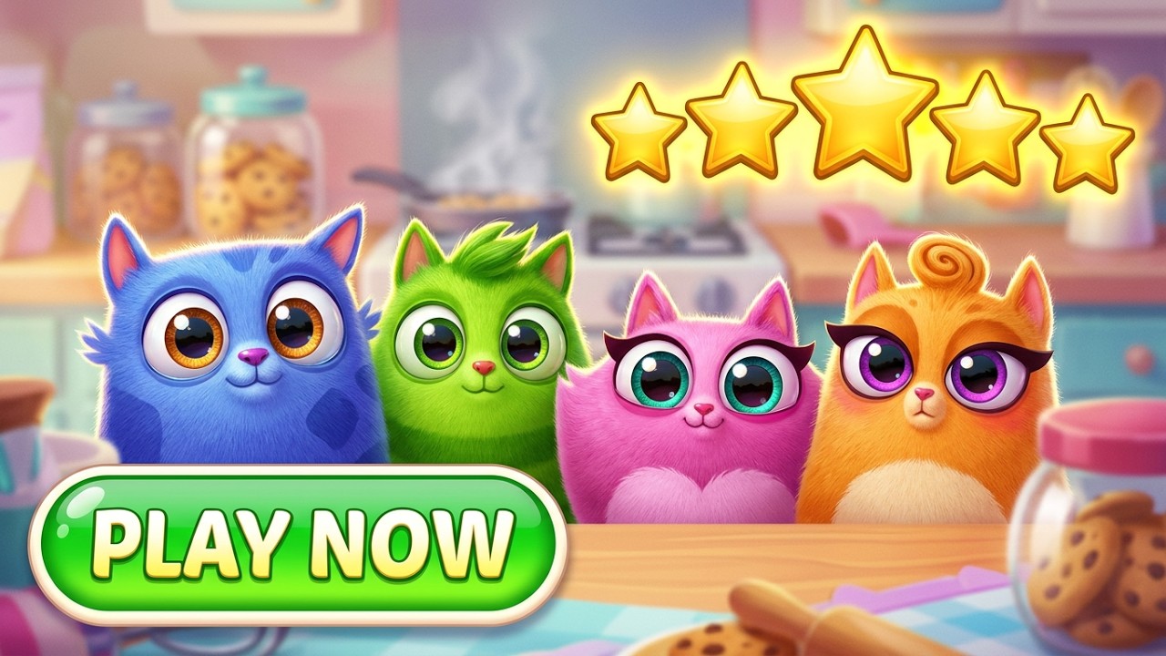 Cookie Cats Pop Full Gameplay | Cute Cats Puzzle Adventure