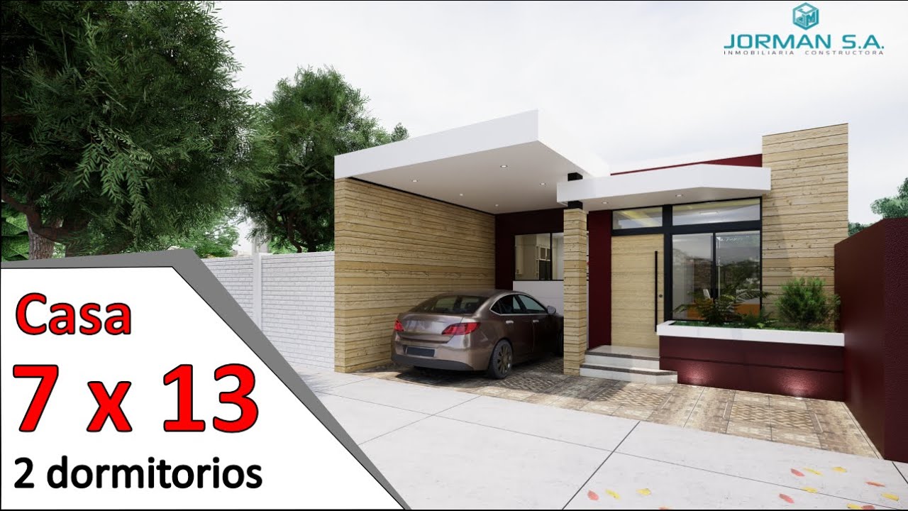 modelos de casas pequeñas y bonitas (Casa 7x13 metros)
