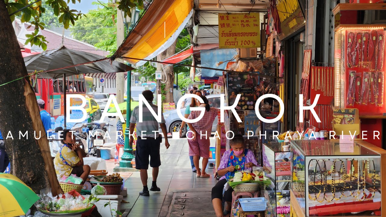 [4K] Walking around Chao Phraya Riverside Amulet Market in Bangkok, Thailand