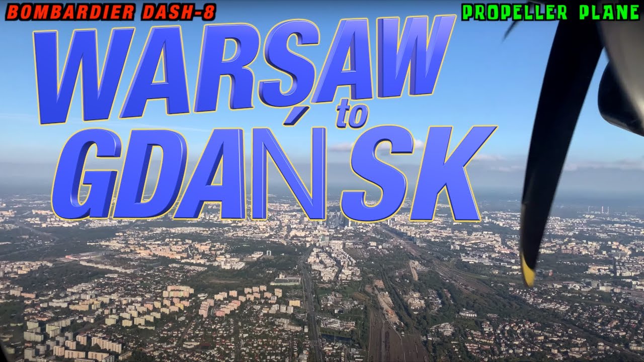 Warsaw to Gdansk Poland - Bombardier Dash 8 - LOT Airlines - Full Flight Trip Report Vlog WAW GDN