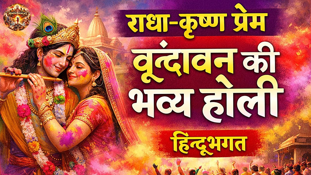 राधा कृष्ण प्रेम वृंदावन की भव्य होली The Grand Holi Vrindavan Celebrating Radha Krishna #holi2026