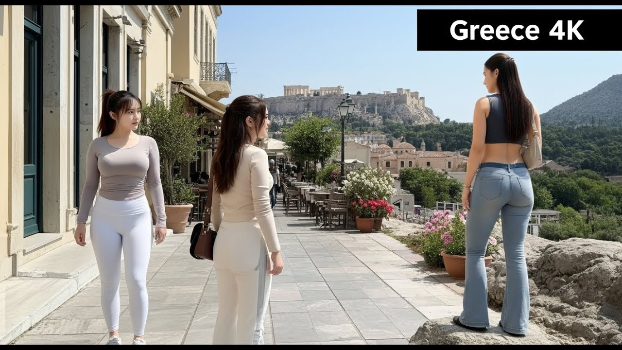 Greece Walking Tour 2025 in 4K 🇬🇷 | Athens Old Streets, Acropolis View & Nightlife