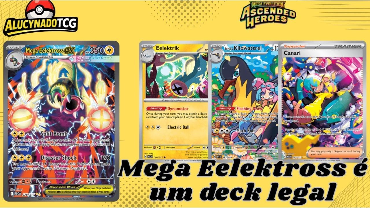 Pokemon TCG Live | Gameplay - Mega Eelektross Ex paralisando o Meta