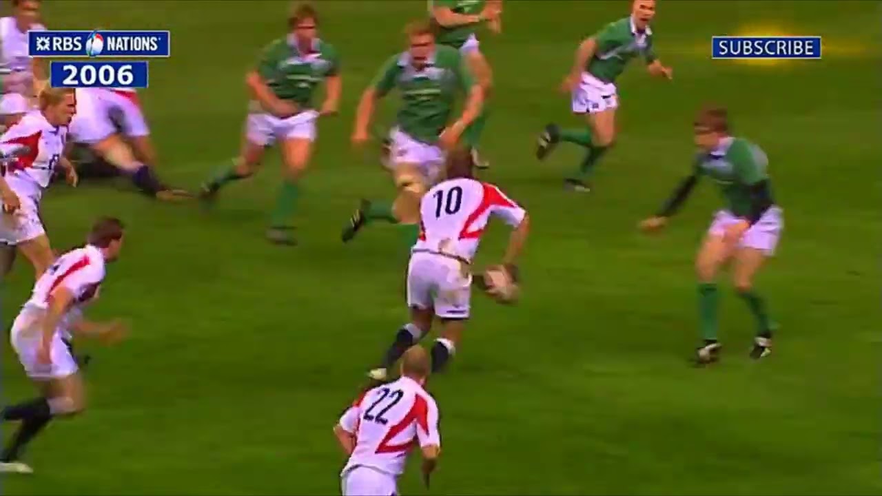 STEVE BORTHWICK TRY ENGLAND VS IRELAND 2006 SIX NATIONS RUGBY