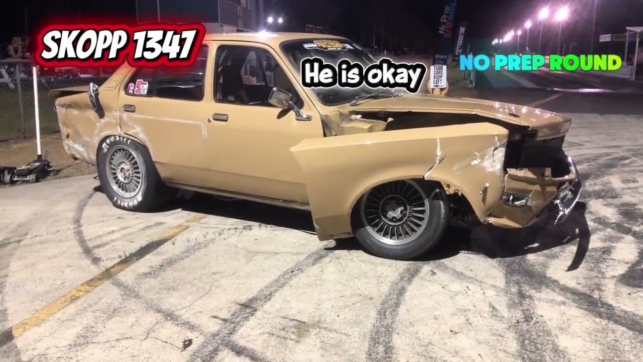 Noprep round at Benaraby Dragway & big crash happened 