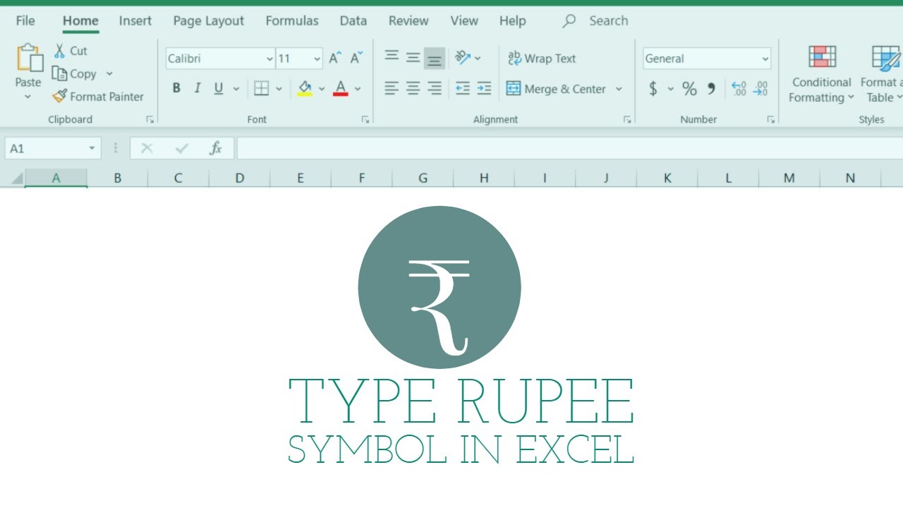How to insert Rupee symbol in MS EXCEL- Add Rupee Symbol in EXCEL