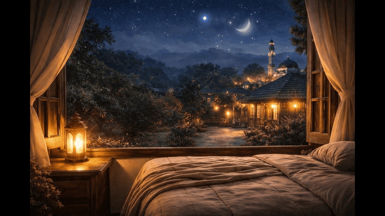 ASMR Ramadhan Night Rain Thunder – Deep Sleep & Peaceful Village Ambience