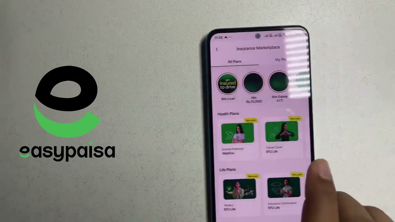 Can i buy insurance products using my easypaisa mobile account