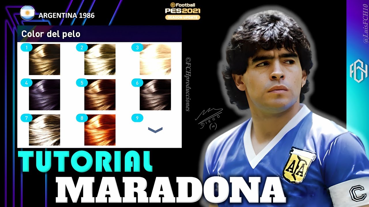 TUTORIAL COMPLETO | COMO CREAR A MARADONA EN PES 2021 | HOW TO CREATE | FACE & STATS | LuisFCH