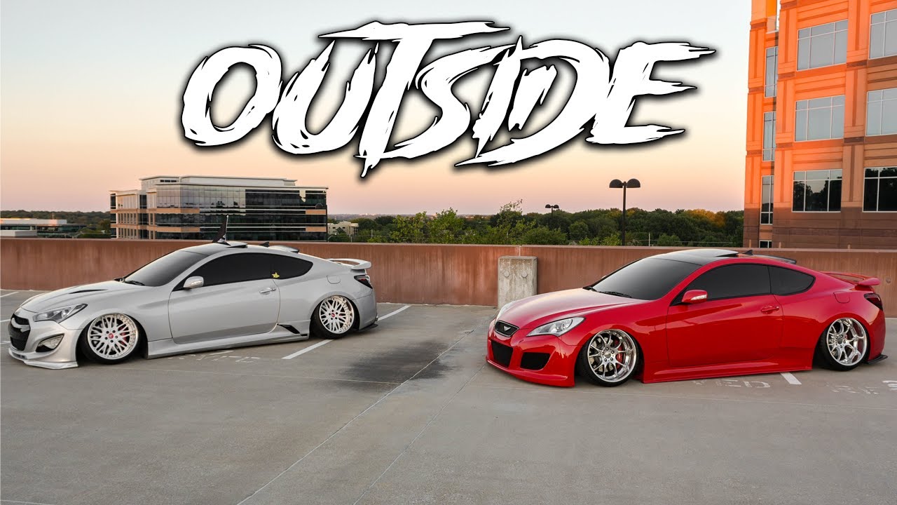 2 Stanced Genesis Coupes OUTSIDE