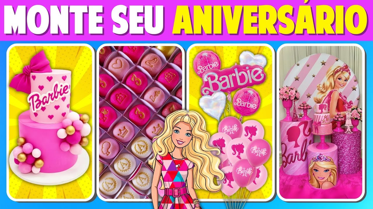 🤩​​ MONTE SEU ANIVERS&Aacute;RIO DA BARBIE 💗 MONTE SUA FESTA ​🎀​ Lolo Quiz