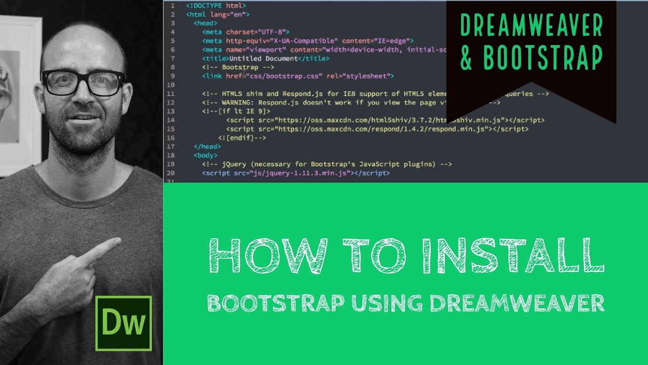 How to install Bootstrap using Dreamweaver - Dreamweaver Tutorial [8/54]
