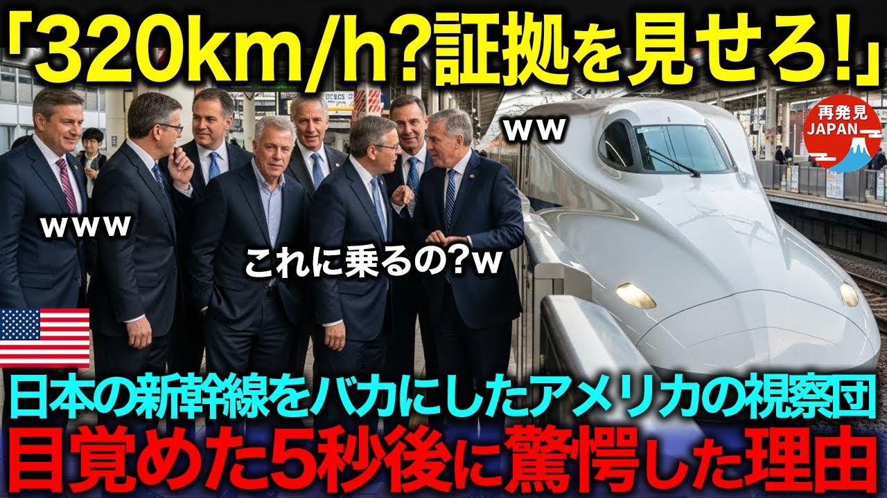 【海外の反応】「嘘をつくなよw」日本の新幹線を見下していたアメリカの視察団。熟睡から目覚めた5秒後に激怒した理由